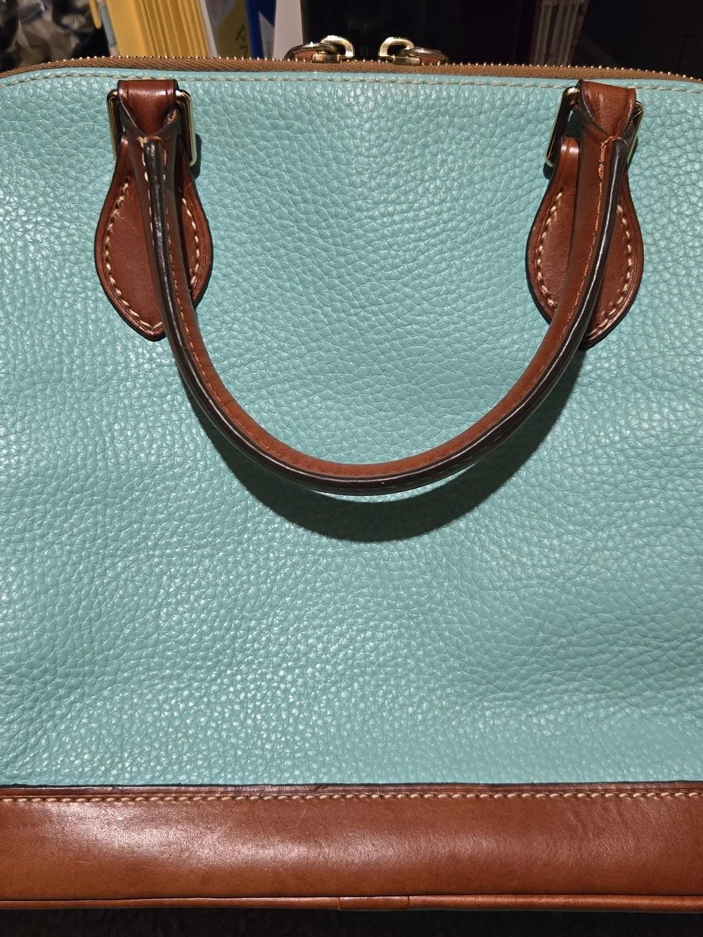 Dooney & Bourke Turquoise Pebbled Leather Satchel
